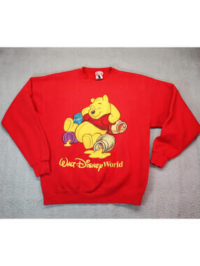 Vtg Disney World Winnie Pooh Women Large Sweatshirt USA Made